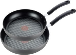 T-fal Ultimate Hard Anodized Nonstick Fry Pan Set 2 Piece, 10, 12 Inch, Oven Broiler Safe ...