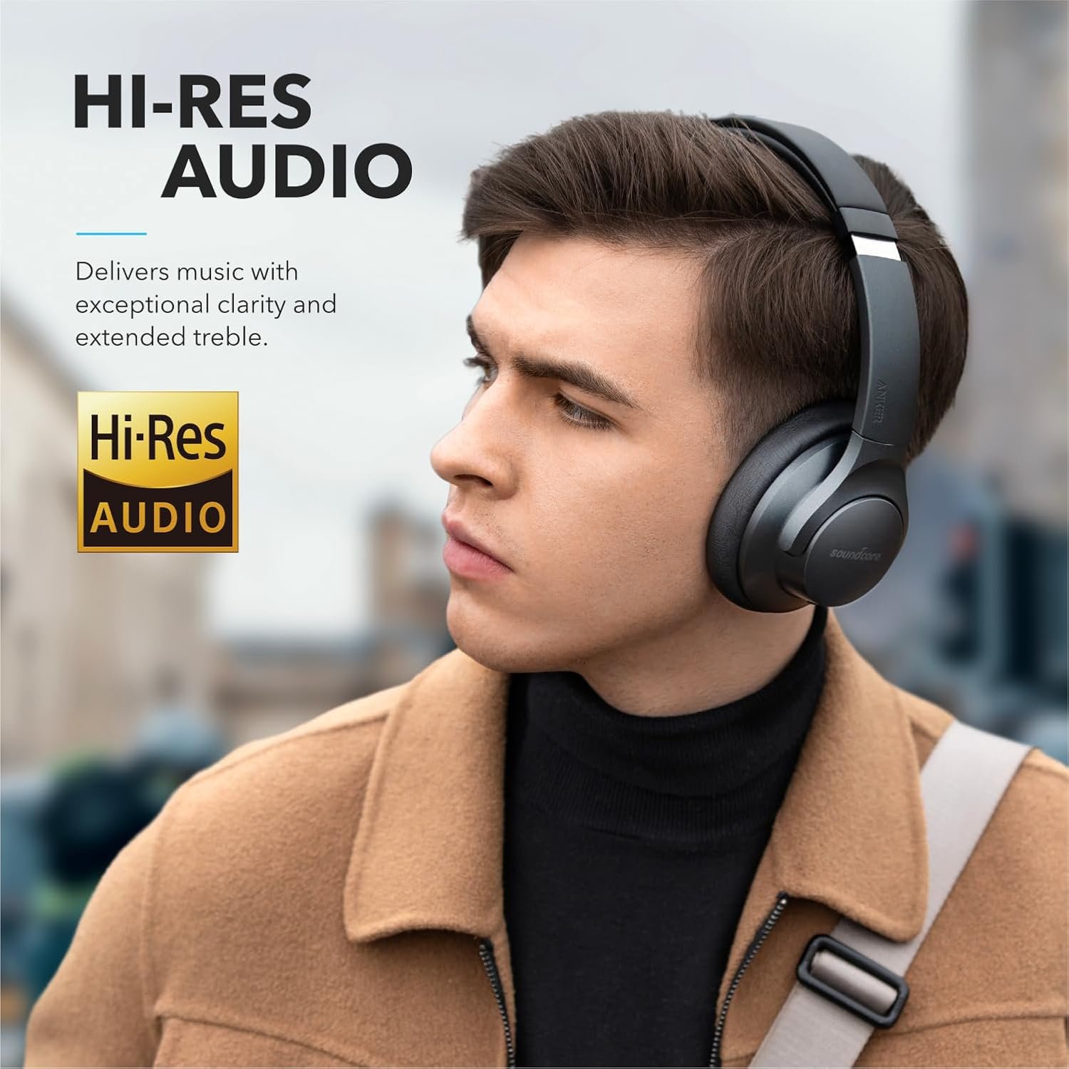 Soundcore Anker Life Q20 Hybrid Active Noise Cancelling Headphones, Wireless Over Ear Bluetooth Headphones, 70H Playtime, Hi-Res Audio, Deep Bass, Memory Foam Ear Cups, Travel, Office - Image 4