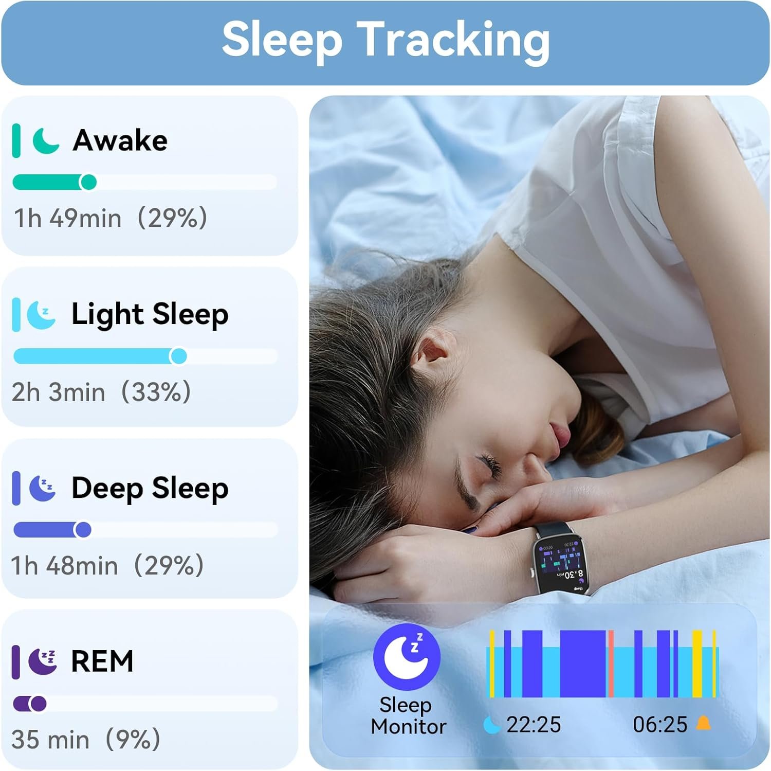 Smart Watch for Women Men, 1.85" HD Dynamic Dial Smartwatch for Android & iPhone with Answer/Make Call, Fitness Tracker with 110+ Sport Modes, Heart Rate/SpO2/Sleep Monitor, IP68 Waterproof (2 Bands) - Image 5