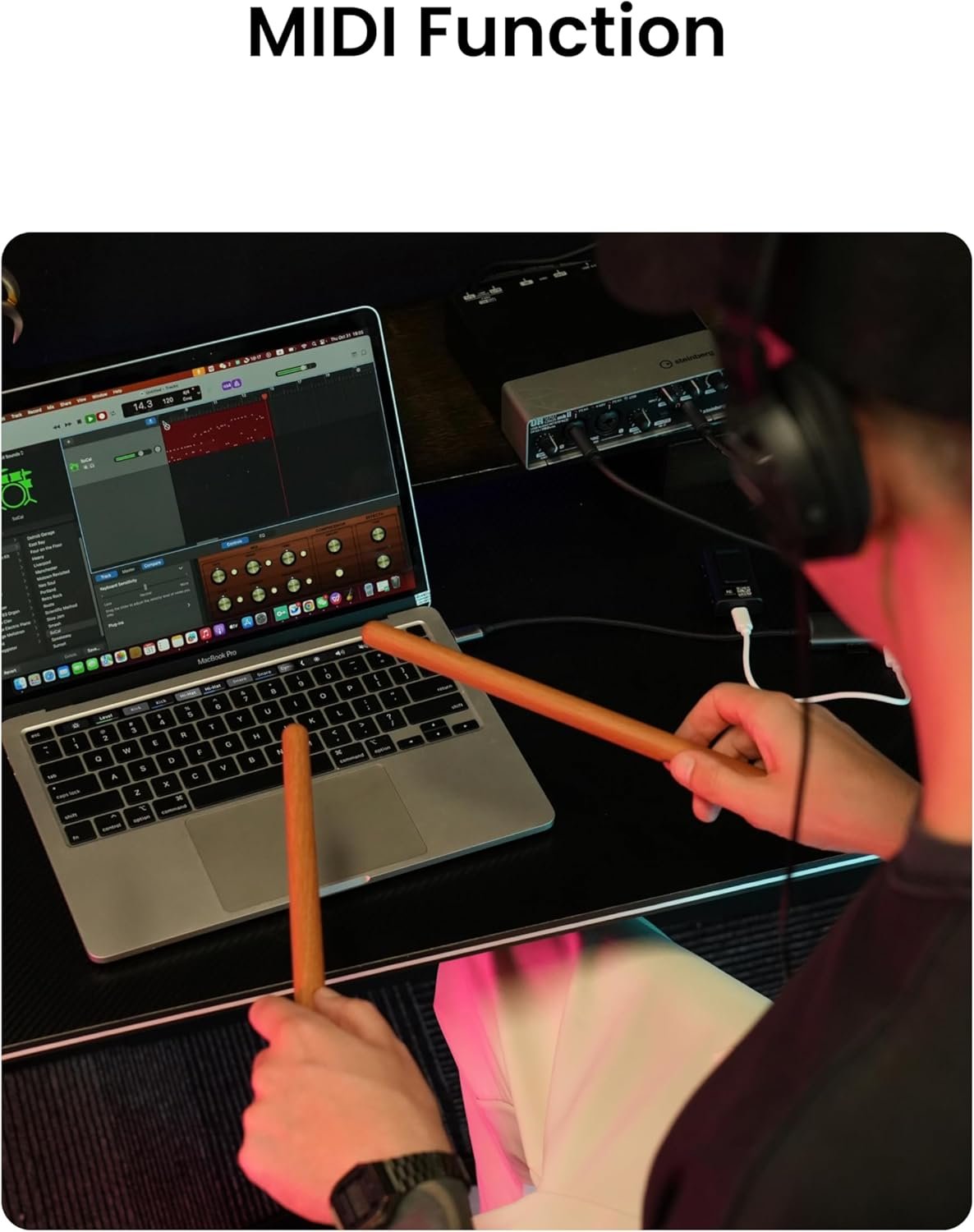 AeroBand Electronic Drum Set PocketDrum2 MAX(2025 Version), Air Drum Sticks & Pedals & Bluetooth Adapter, Play Drum Anywhere Anytime, 8 Tones and USB Midi Teens Adult Drummer Gift (Earphone Included) - Image 7