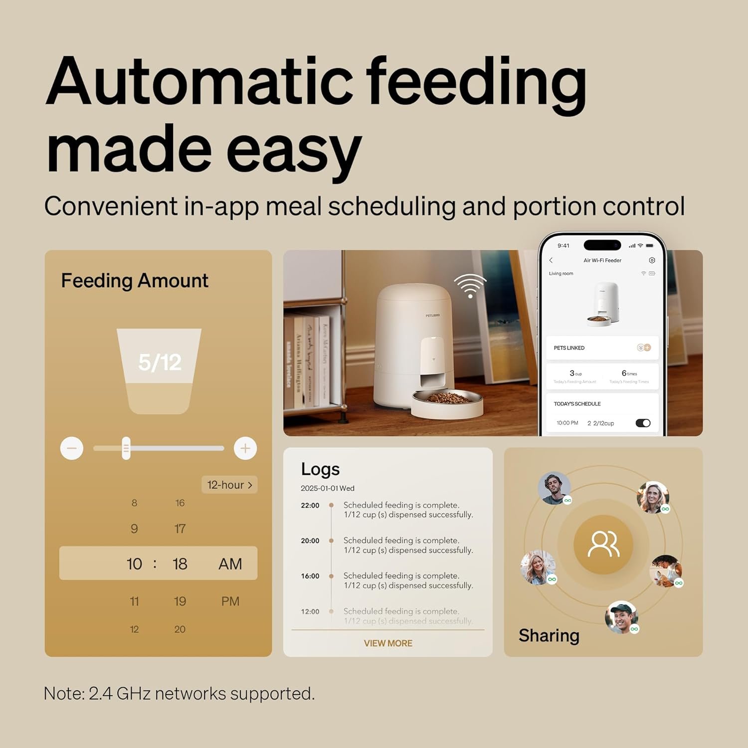 PETLIBRO Automatic Cat Feeder, WiFi Automatic Cat Food Dispenser Rechargeable Battery-Operated with 30-Day Life, AIR Pet Feeder for Cat & Dog, Timed Cat Feeder 1-6 Meals Control, 2L Auto Cat Feeder - Image 2