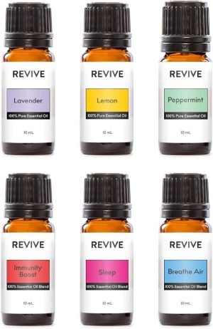 Aromatherapy Kits by Revive Essential Oils – 100% Pure Therapeutic Grade, Diffuser, Massage, Aromatherapy (Basics Kit)