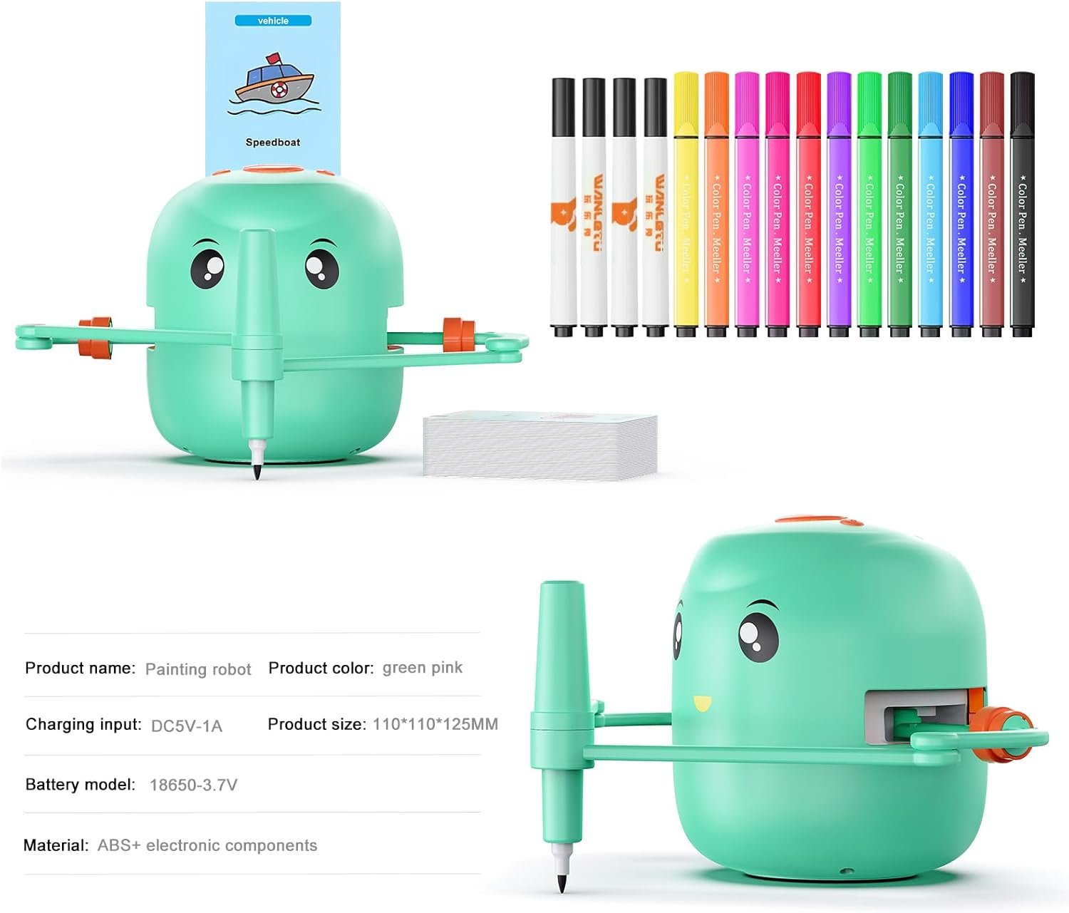 Smart Drawing Robot for Kids,Montessori Educational Painting Toy for 5+ with Voice Interaction&16 Color Pens,Magic Drawing Robot with 150 Learning Word Cards,Ideal Gift for 5+ Year Old Boys Girls - Image 8