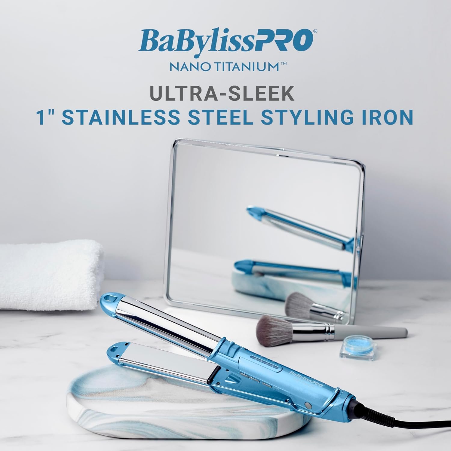 BaBylissPRO 1" Ultra-Sleek Stainless Steel Styling Iron, Hair Straightener, Waver and Curling Tool in one - Image 2
