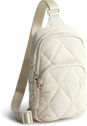 Vera Bradley Women’s Featherweight Lorman Sling Backpack, Pumice Stone, One Size