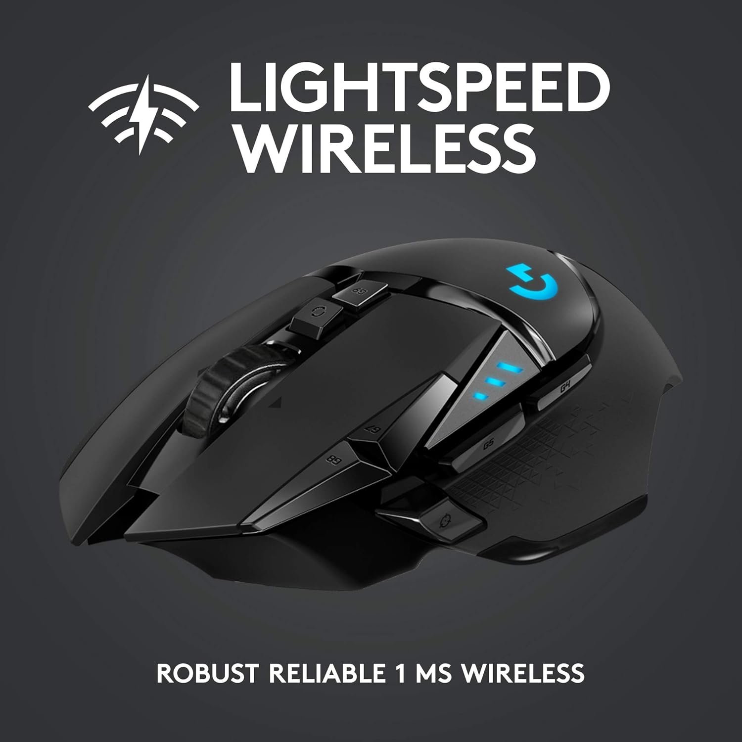 Logitech G502 Lightspeed Wireless Gaming Mouse with Hero 25K Sensor, PowerPlay Compatible, Tunable Weights and Lightsync RGB - Black - Image 2