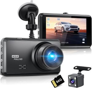 Miden S7 4K Dash Cam Front and Rear,64G SD Card,2160P+1080P FHD Dual Dash Camera for Cars,176°+160° Wide Angle,3.2” IPS Screen Dashcam,Loop Recording,G-Sensor,WDR,24H Parking Monitor,Night Vision