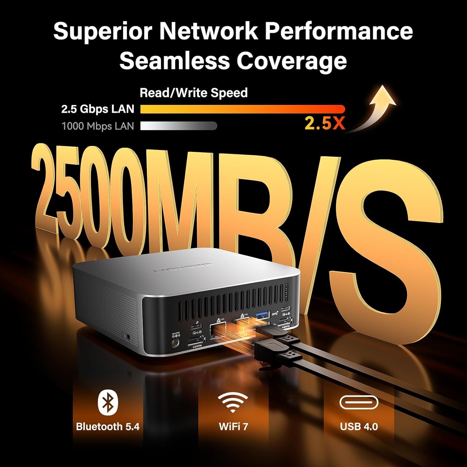 GEEKOM A9 Max AI Mini PC with AMD Ryzen AI 9 HX 370 (80 TOPS) | Radeon 890M, 32GB DDR5 RAM 2TB NVMe SSD, Mini Gaming PC Windows 11 Pro/WiFi 7/BT 5.4/8K Qual Display (HDMI 2.1/USB4/DP1.4)/2.5G Dual LAN - Image 6