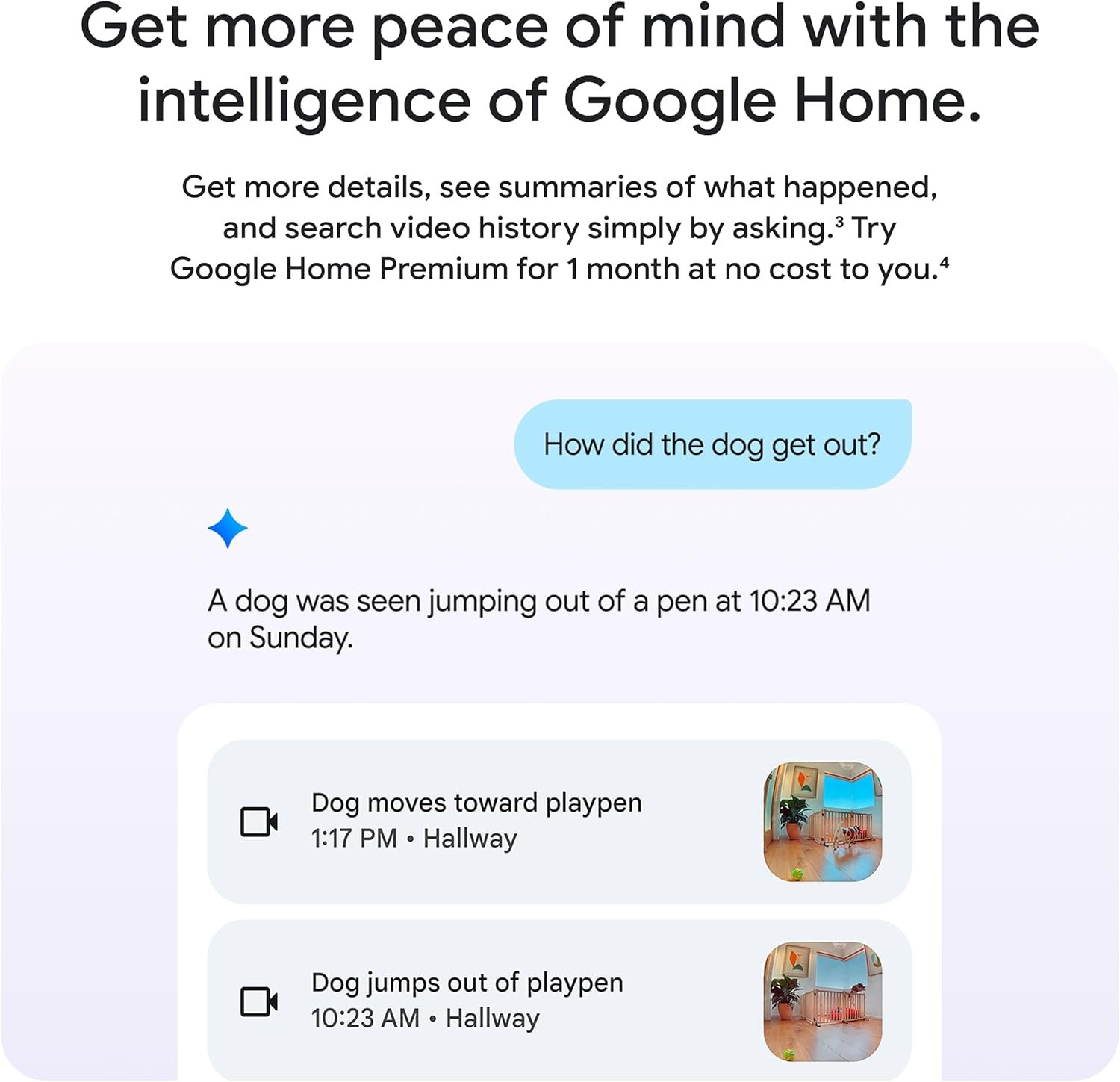 Google Nest Cam Indoor (Wired, 3rd Gen) - Security Camera with 2K Video and Gemini, Night Vision, 2-Way Audio, Works with Google Home - 2025 Model - Snow - Image 5