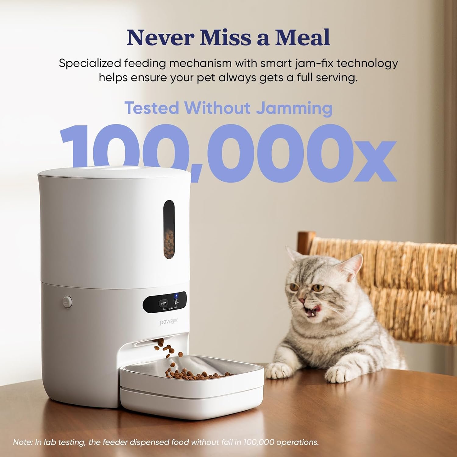 Automatic Cat Feeder, WiFi Smart Scale Tracks Pet's Food Intake, App Control, 3.6L Timed Food Dispenser for Cats and Dogs, Up to 10 Meals Per Day, Stainless Steel Bowl, Dual Power Supply - Image 4