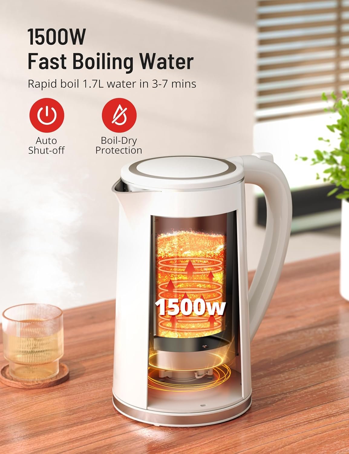 PARIS RHÔNE Electric Kettle Temperature Control, 1.7L Electric Tea Kettle Water Boiler, 4H Keep Warm with 6 Presets, LED Screen Electric Kettles for Boiling Water, Boil-Dry Protection, BPA Free - Image 5