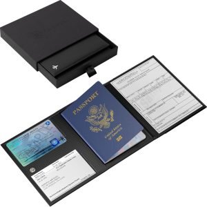 V1 Real Leather, Pilot document holder, Pilot wallet, RFID-Blocking, Travel Wallet, Stylish Travel Companion for Aviation Professionals