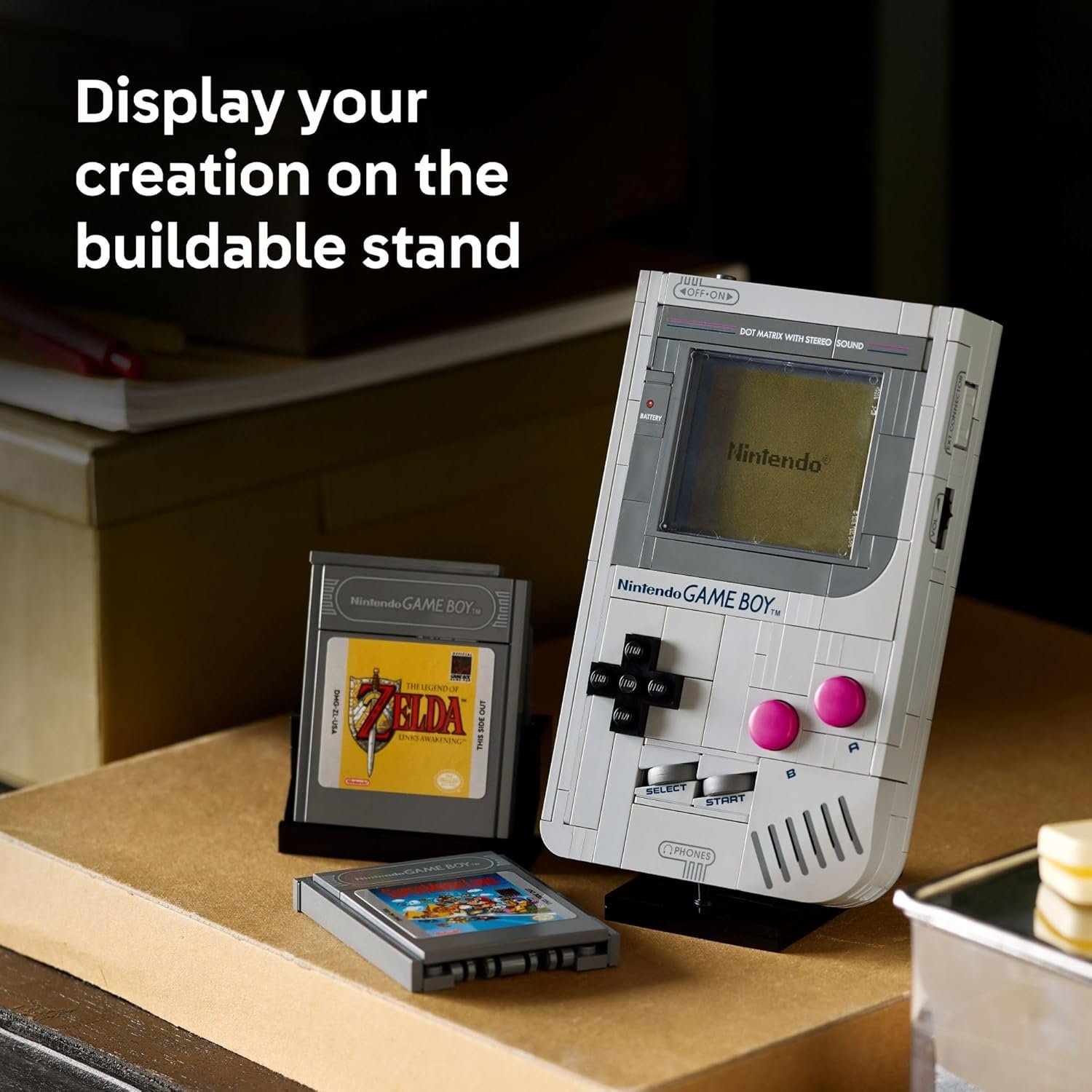 LEGO Super Mario Game Boy - Retro Building Sets for Adults, Ages 18+ - Collectible Model with Game Paks and Display Stand - Birthday Gifts for Men & Women - 72046 - Image 6