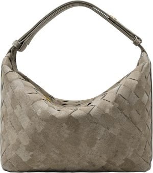 Vegan Leather Woven Tote Bag, Leather Braided Purse Clutch Purse, Woven Top-Handle Shoulder Handbag Crossbody Bag