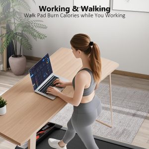 Under Desk Treadmill, Walking Treadmill Pad, 2.5 HP 265 Lbs Low Noise Walking Pad Incline ...