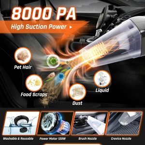 61 PCS Car Detailing Kit Interior Cleaner, Auto Detailing Kit, Car Vacuum Car Interior Detailing Kit, Car Wash Kit with Bucket Detailing Brush Set Car Accessories for Motorcycle, Cars, Bikes, Wheels