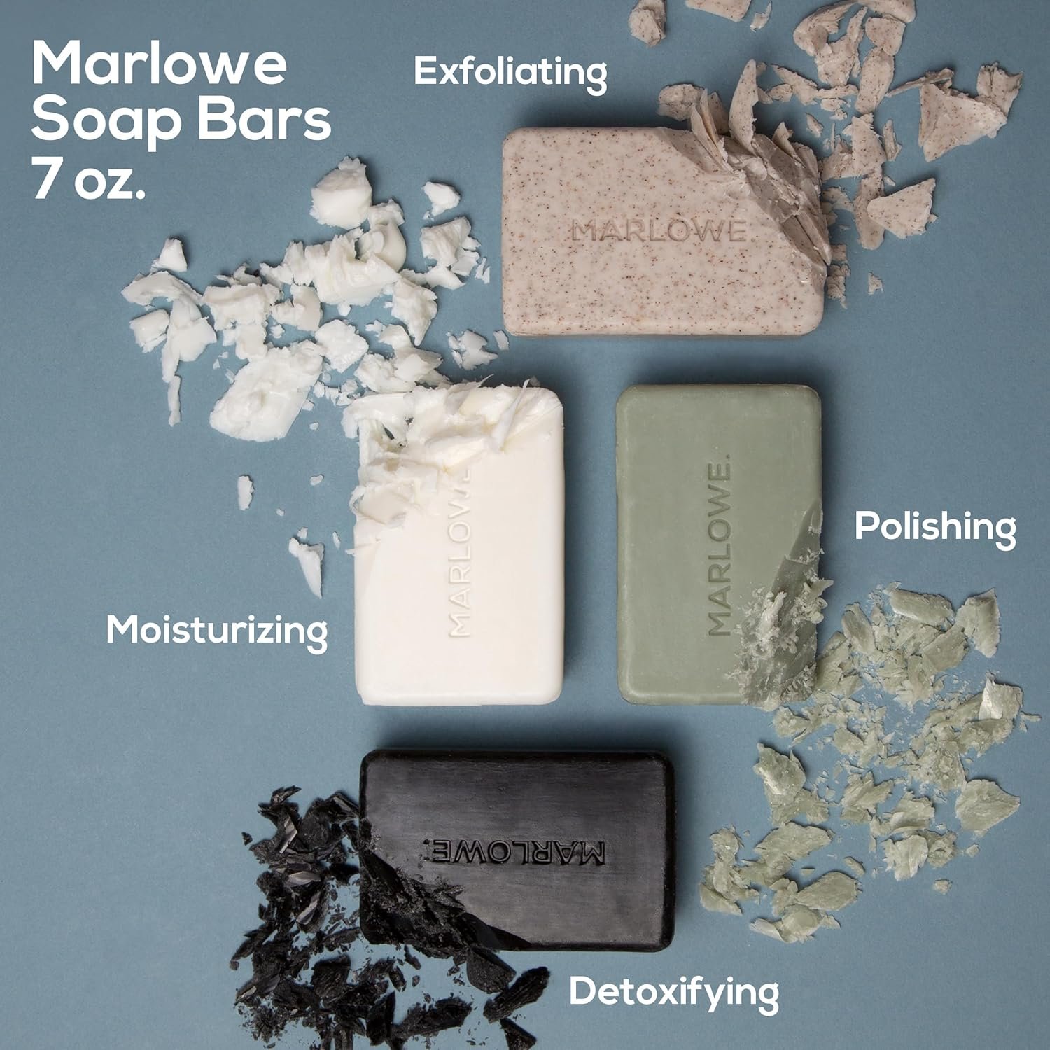 MARLOWE. No. 102 Body Scrub Soap 7 oz (6 Bars) Exfoliating Soap Bar with Shea Butter, Olive Oil & Green Tea, Cleanses & Smooths, Sage & Fir Scent - Image 6