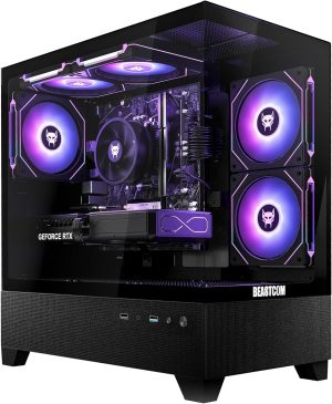 BEASTCOM Q5 Pro Gaming PC | AMD Ryzen 7 8700F 6X 5GHz 16 Threads | RTX 5060 8GB | 32GB RAM | 1TB NVMe SSD | WiFi 5 | Windows 11 Pro