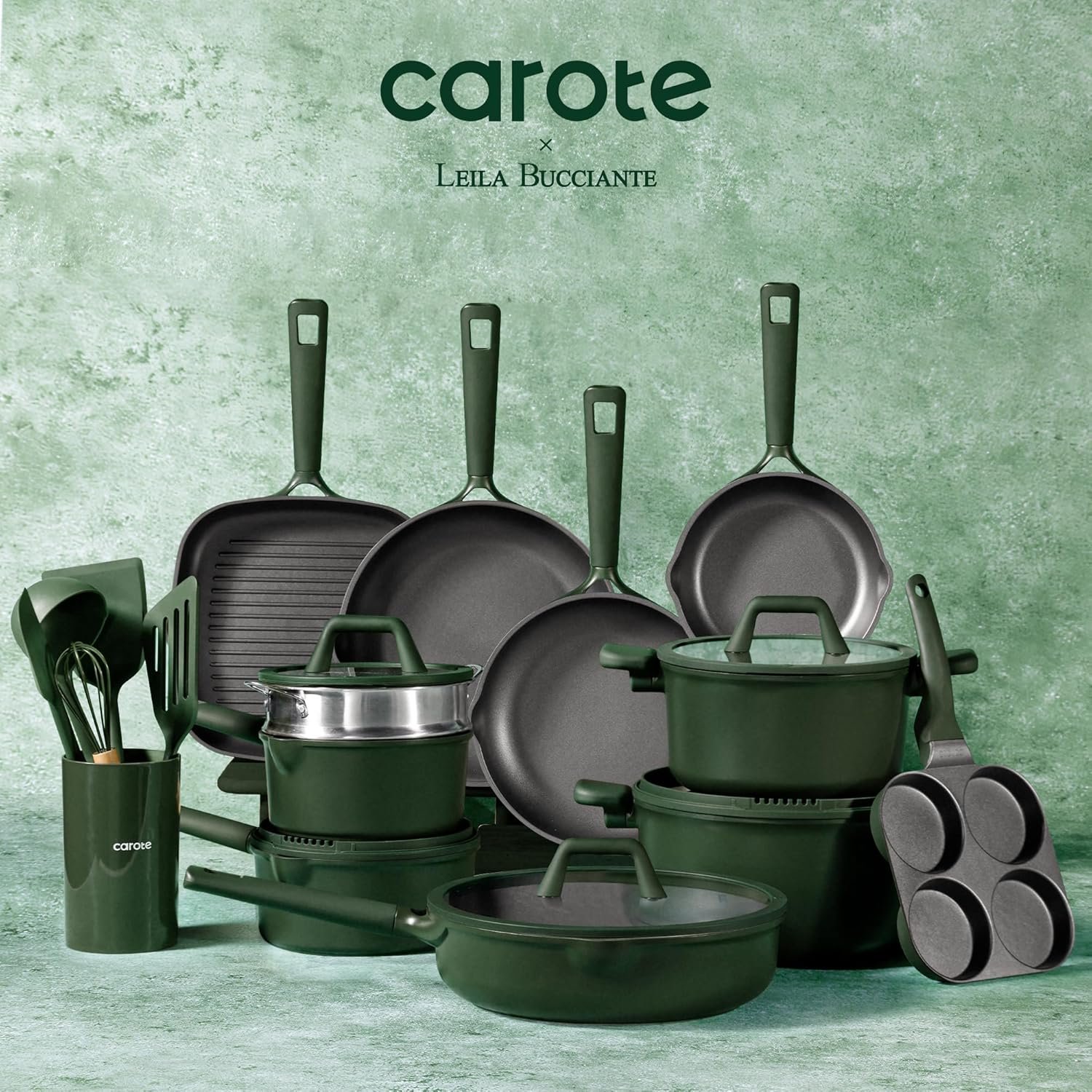CAROTE 31PCS Pots and Pans Set, Nonstick Cookware Set Kitchen Non Stick Induction Cookware Non-toxic Granite Cooking set - Image 7