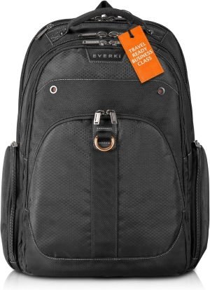 EVERKI 32L Atlas Business Laptop Backpack – Adjustable Compartment for Work, Travel-Friendly Business & Office Backpack for Men & Women, College, Durable Computer Bag, Fits 13″-17.3″, Black