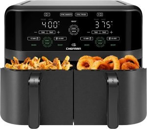 Chefman 6 Quart Dual Basket Air Fryer – Digital Touchscreen, Smart Sync Finish, Hi-F...