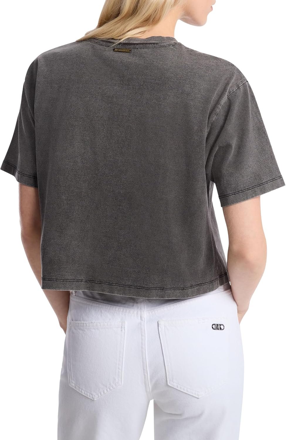 Michael Kors Women's Cropped Empire Stud T-Shirt - Image 2