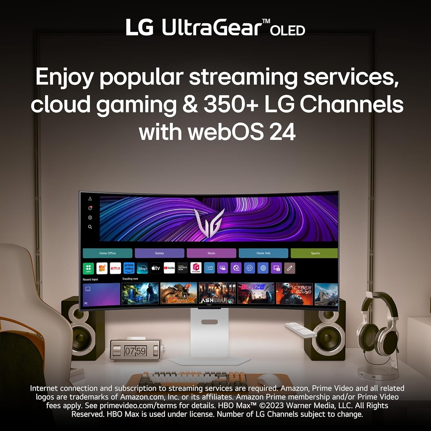 LG 39GX90SA-W 39-inch Ultragear WQHD (3440 x 1440) OLED Curved Gaming Monitor 240Hz, 1ms, NVIDIA G-Sync Compatible, AMD FreeSync Premium, VESA DisplayHDR True Black 400, webOS, USB Type-C, White - Image 5