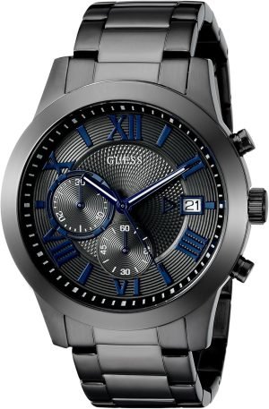 GUESS Men’s Stainless Steel Gunmetal Chronograph Bracelet Watch