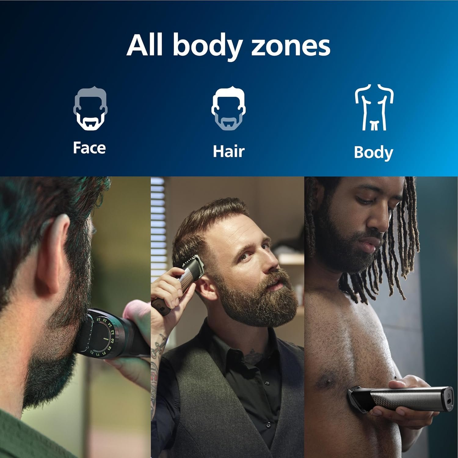 Norelco Philips Multigroom 9000 Series, All-in-One Trimmer, Beard Trimmer and Hair Clipper, 23-Piece Men's Grooming Kit for Beard, Body, Face, Nose, Ear and Intimate Areas, MG9520/50 - Image 2