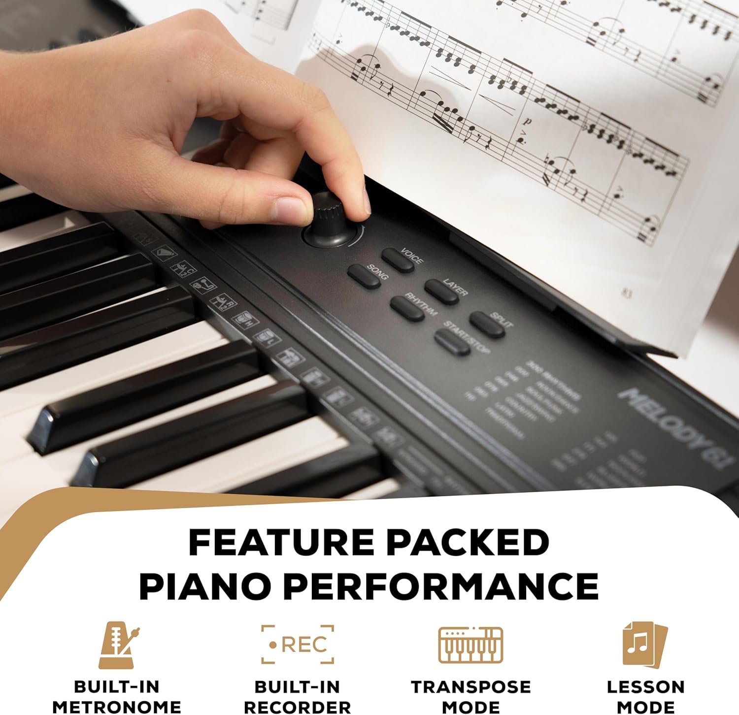 Alesis Melody 61 MK4 Keyboard Piano for Beginners with 61 Keys Speakers, Tablet/Sheet Music Stand, 300 Sounds and Music Lessons - Image 6