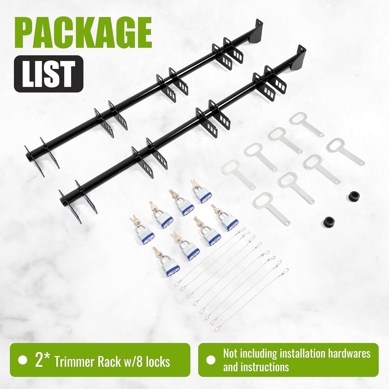 KUAFU 4 Place Trimmer Rack Holds for Landscape Enclosed Trailer and Truck Weed Eater Holder Racks w/4 Locks Utility Lawn Tools Accessories Carrier Mount On - Image 6