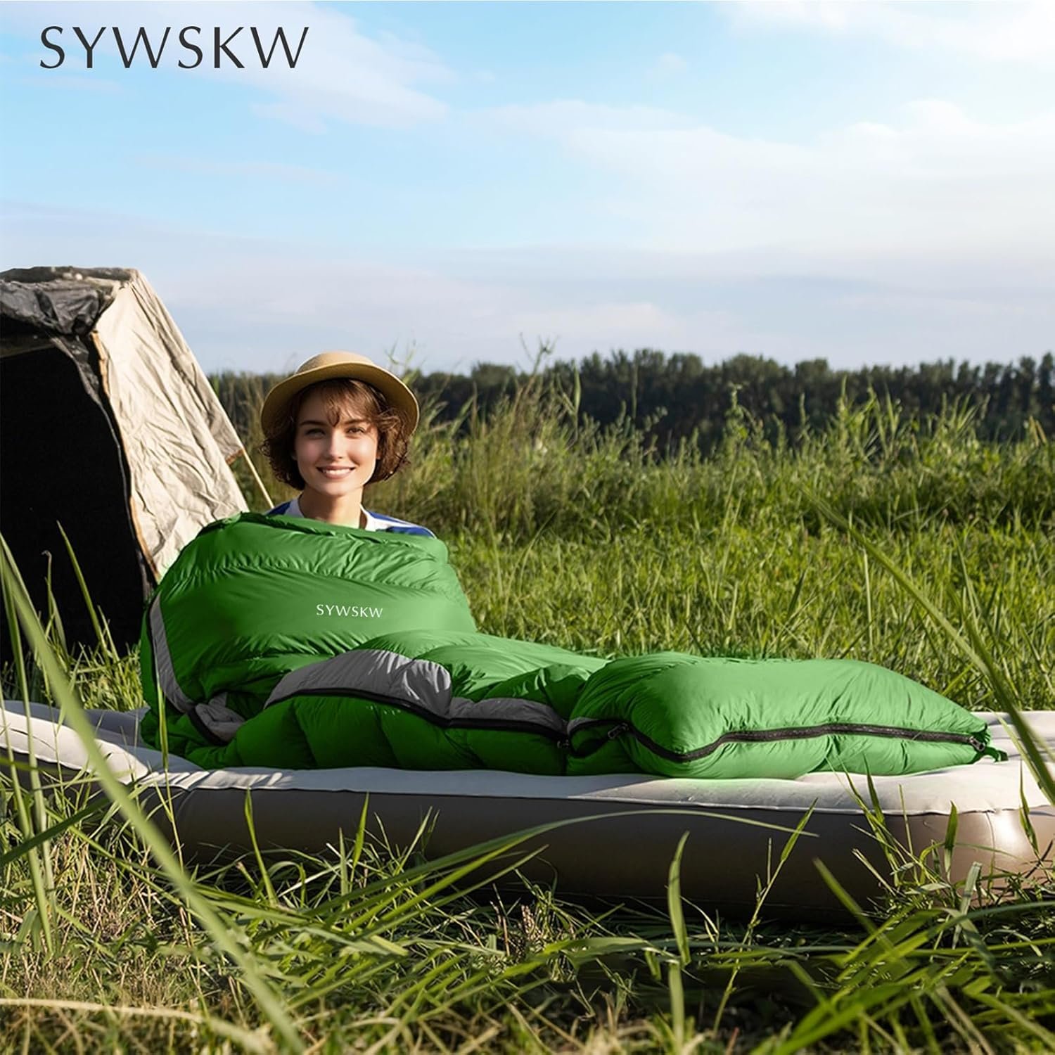 Down Sleeping Bag with Pillow, Ultralight Rectangular Sleeping Bag for Adults, Youth Backpacking,Hiking and Camping Outdoor with YKK Two-Way Zipper 680 FP Down - Image 7