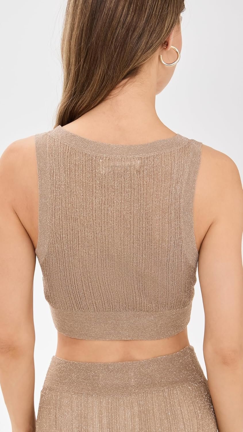 L*Space Heart of Gold Tank for Women, Round Neck Sleevless Vargiated Twist Front Top with a Crop Silhouette - Image 3