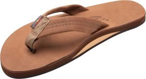 Rainbow Sandals Men’s Leather Single Layer Wide Strap with Arch, Redwood, Men’s X-Large / 11-12 D(M) US