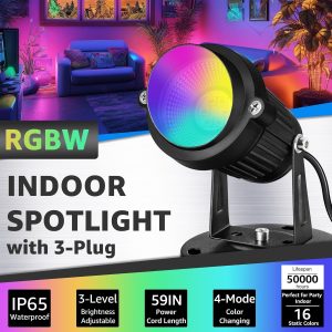 SUNVIE 6W RGBW Up Lights Indoor LED Spot Lights Indoor for Accent Lighting Color Changing ...