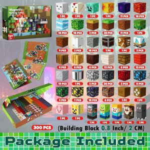 300 PCS Magnetic Blocks – Magnetic Building Blocks, Stacking Magnets for Kids, Sensory Toy for STEM Montessori Sensory Toys for Kids 3+ Boys and Girls Christmas Birthday Gifts