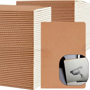 100 Pack A5 Lined Kraft Notebook Journals 8.3×5.5 In,Travel Journals Notebooks Bulk,Subject Notebooks 30 Sheets 60 Pages for Writing School Office Supplies (Blank-100 Pack)