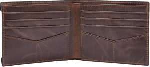 Fossil Men’s Leather Bifold Sliding 2-in-1 with Removable Card Case Wallet for Men