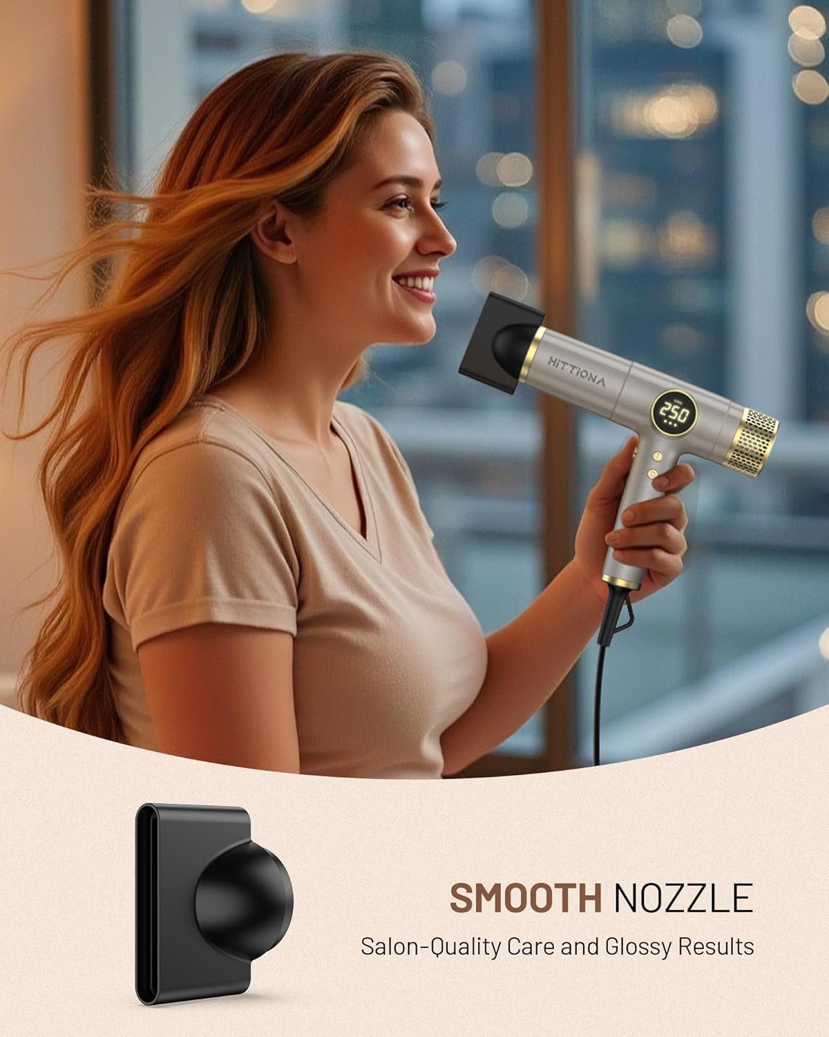 Dual Voltage Travel Hair Dryer with Diffuser - 2000W High-Speed Ionic Diffuser Hair Dryers for Women, Fast Drying, Low Noise, Lightweight, No Heat Damage, European Travel 110V-120V/220V-240V - Image 7