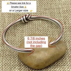 Handmade Sterling Silver Knot Cuff Bracelet, Minimalist Rustic Simple Tied Silver Wires, Adjustable 6 7/8 inches Cuff, Women size M-L, Men size S-M, Gift for Her or Him