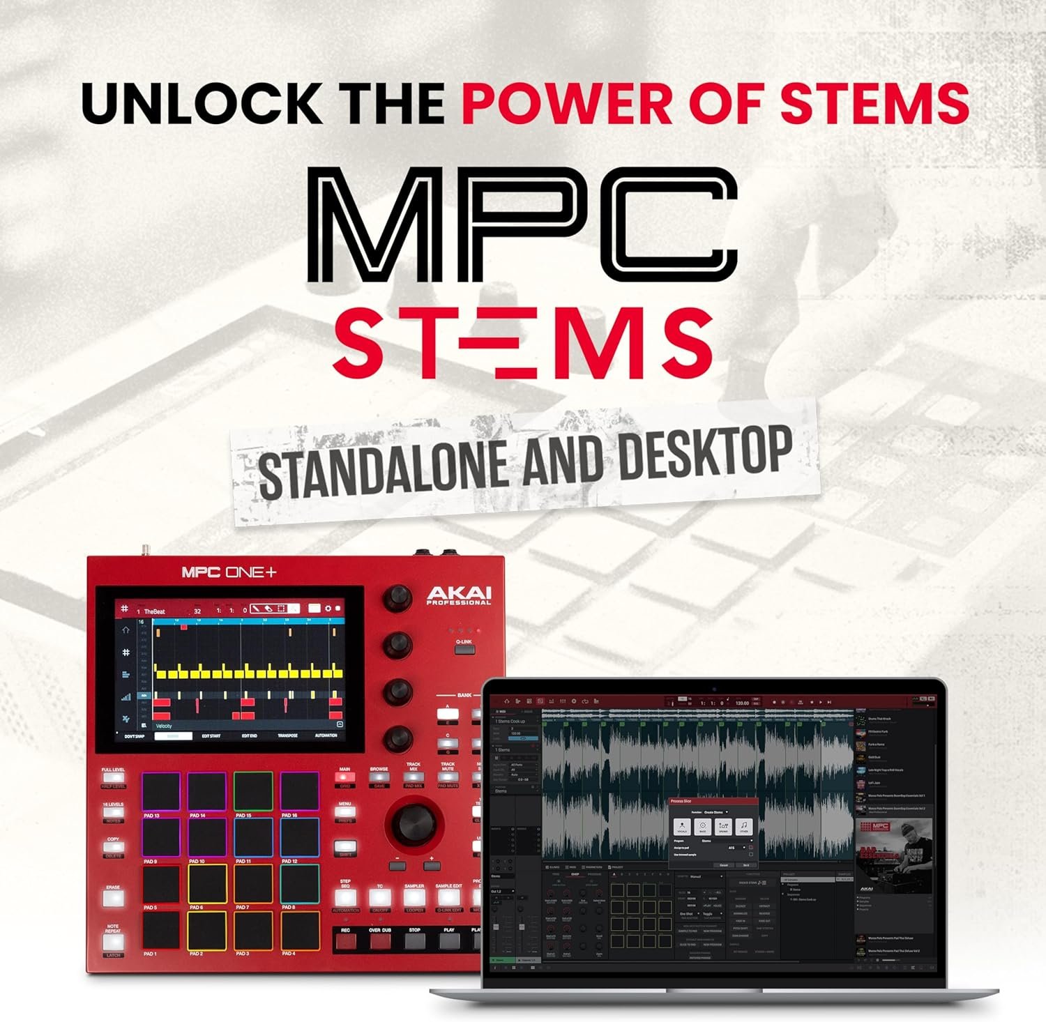 Akai Professional MPC One+ Standalone Drum Machine, Beat Maker and MIDI Controller with WiFi, Bluetooth, Drum Pads, Synth Plug-ins, Touchscreen, and Native Instruments Integration - Image 6