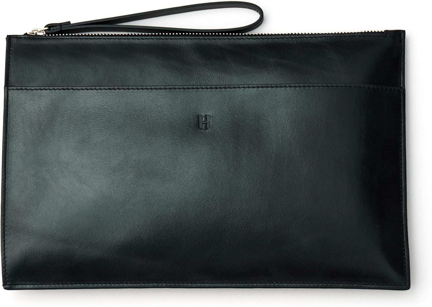 Wristlet for Women and Men, Full-Grain Leather Clutch with Zip Closure & RFID Blocking