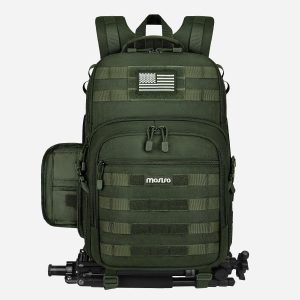 MOSISO Camera Backpack, DSLR/SLR/Mirrorless Tactical Camera Bag Case with Laptop Compartment Compatible with Canon/Nikon/Sony, Army Green