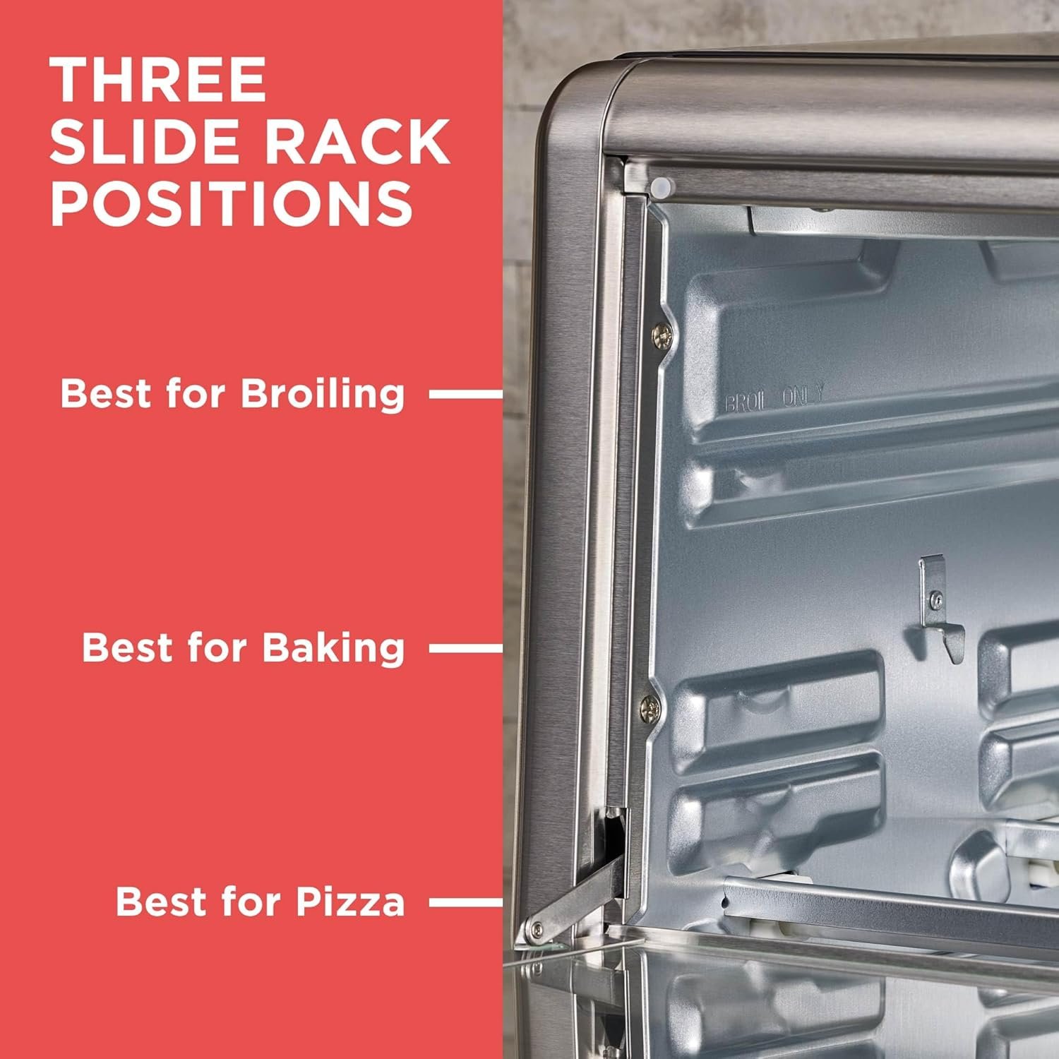 BLACK+DECKER 8-Slice Extra Wide Convection Toaster Oven, Fits 9"x13" Oven Pans and 12" Pizza, Bake, Toast, Broil, and Keep Warm Functions, Countertop Compact Design with Stainless Steel Finish - Image 9