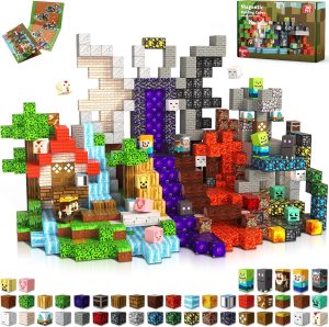 300 PCS 0.8in Magnetic Blocks Magnet Toys for Kids, Magnetic Building Blocks Cubes, Stacking Magnets, School STEM Toys for Boys and Girls Age 3+ Years Old (Theme: Portal)