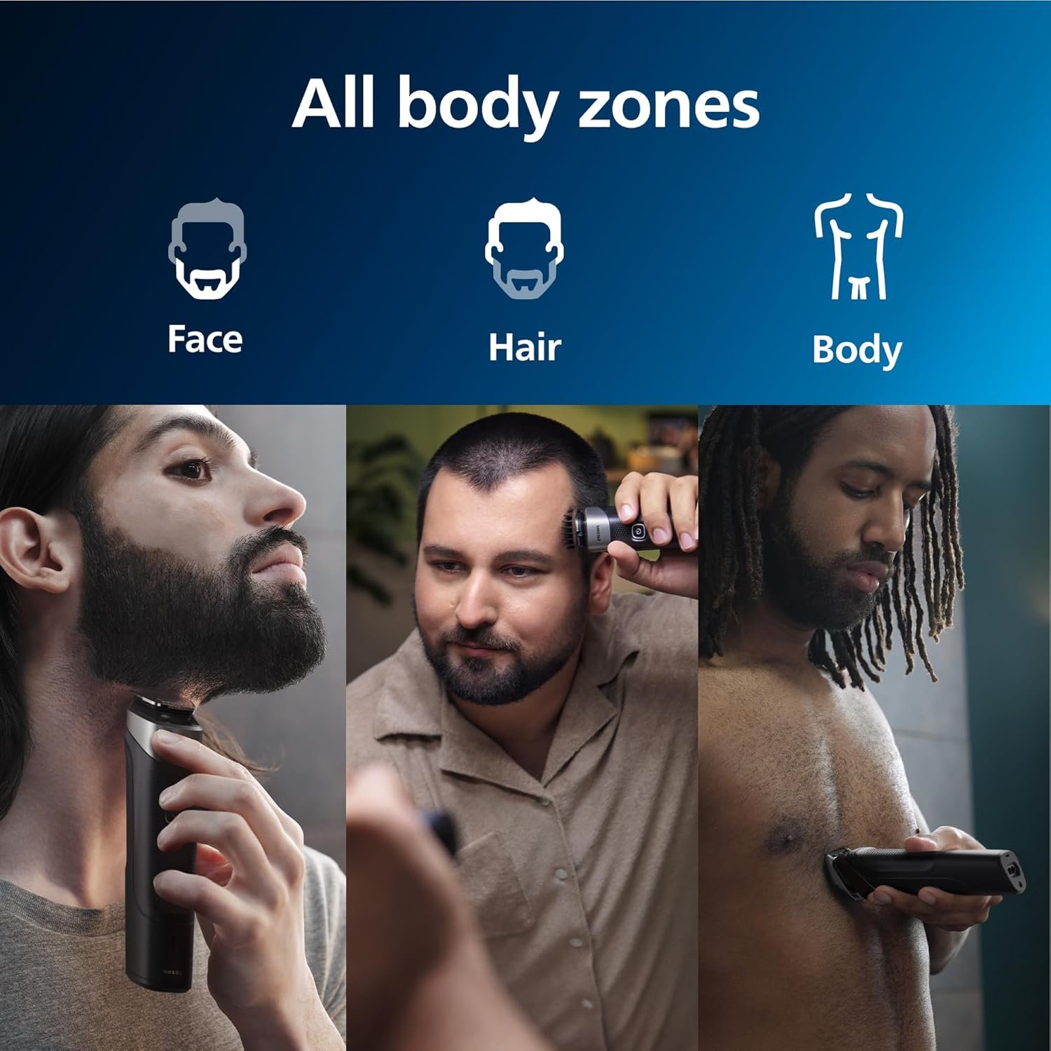 Norelco Philips Multigroom 5000 Series, All-in-One Trimmer, Beard Trimmer and Hair Clipper, 18-Piece Men's Grooming Kit for Beard, Face, Nose, Ear, Body, with Titanium Blades, Travel Pouch, MG5970/49 - Image 3