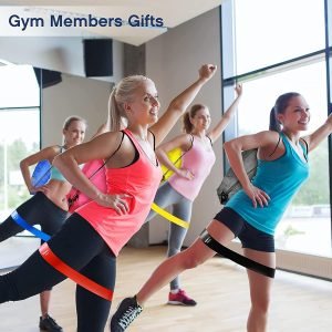 Sratte 120 Pcs Workout Loop Resistance Bands Bulk, Gym Elastic Bands Set for Fitness Sport Class Students Members Gift Physical, 5 Pieces Each Set, with Large Drawstring Backpack Bags