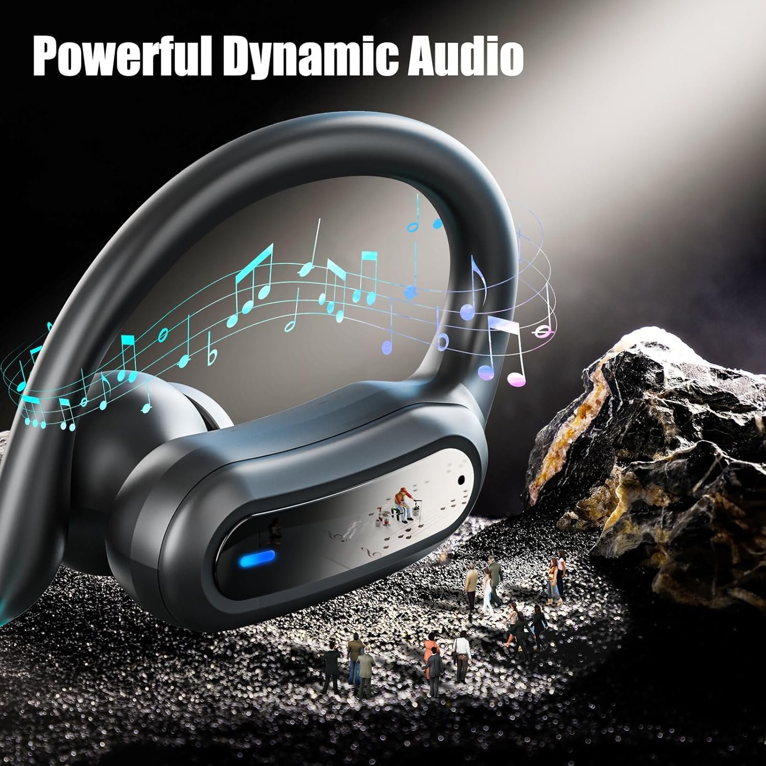 Wireless Earbuds, Bluetooth 5.4 Headphones, True Wireless Stereo Earphones with Noise Cancelling Mic, IPX7 Waterproof, Comfort Fit and Fast Charging Ear Buds (Black) - Image 2