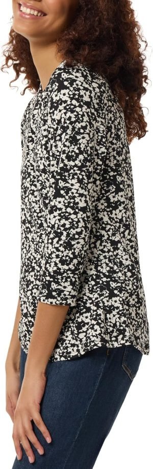 Jones New York Women’s 3/4 Sleeve Printed V-Neck Top
