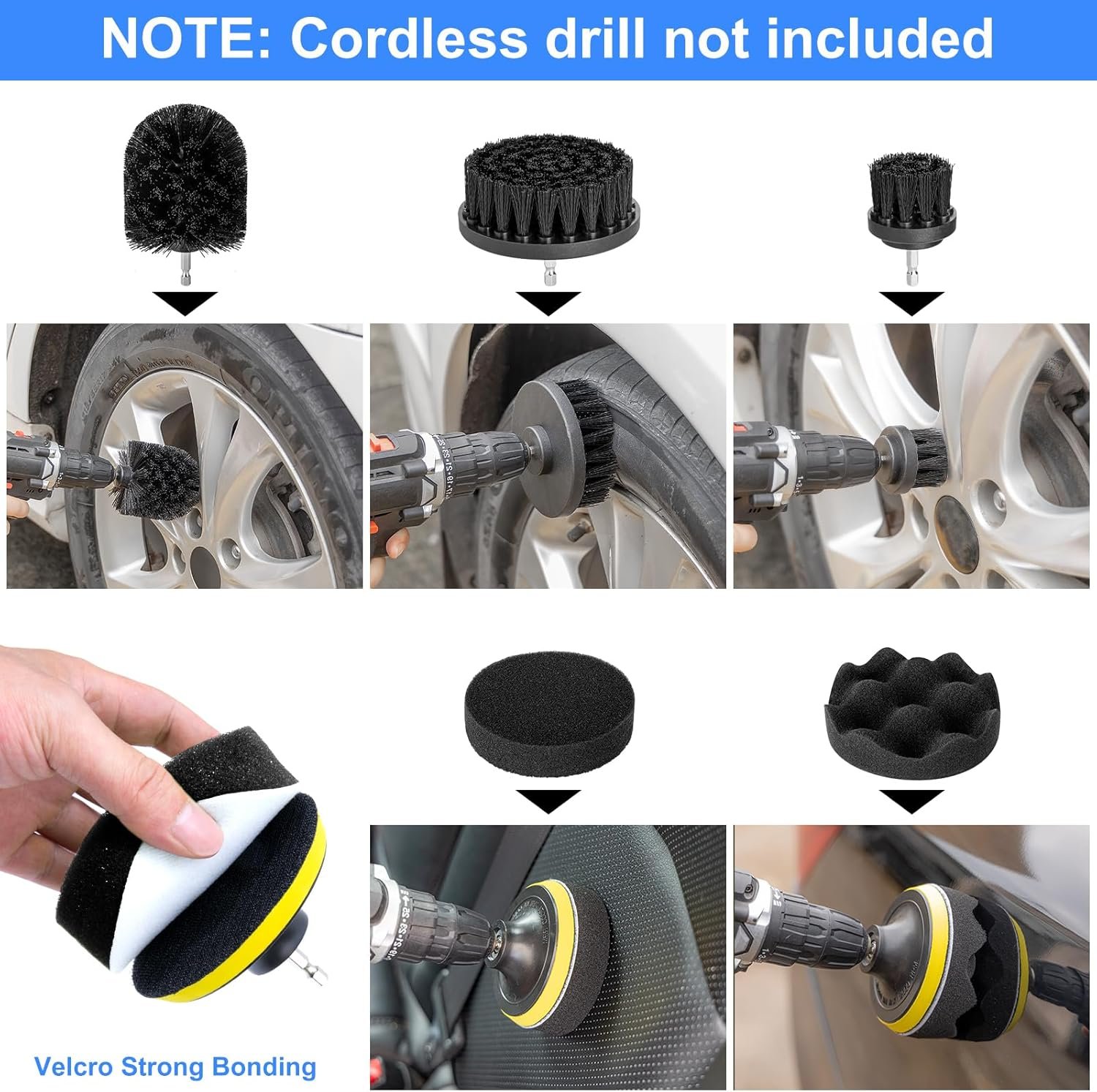 AUTODECO 43Pcs Car Wash Detailing Kit Cleaning Kits with Foam Gun Sprayer Long Handle Mop Car Vacuum Drill Brush Large Wash Mitt Towels Complete Interior Exterior Car Washing Supply Set Blue - Image 5